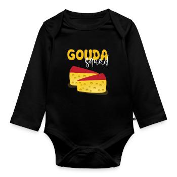 Devis fromagerie pour les amateurs de fromage Gouda et de Gouda - Body Bébé bio manches longues - noir - Devant