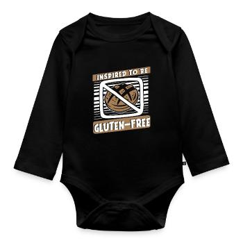 Gluten-free - Organic Longsleeve Baby Bodysuit - black - Front