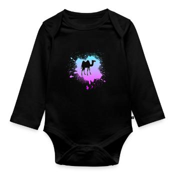 Chameau - Body Bébé bio manches longues - noir - Devant