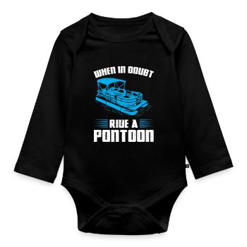 Ponton Pontonierboot Geschenk - Baby Bio-Langarm-Body - Schwarz - Vorne