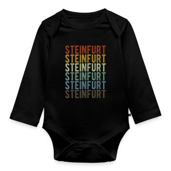 Steinfurt City Retro Vintage - Organic Longsleeve Baby Bodysuit - black - Front