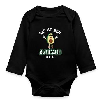 Karneval Kostüm Avocado - Baby Bio-Langarm-Body - Schwarz - Vorne