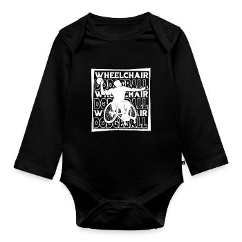 Fauteuil roulant de ballon chasseur - Body Bébé bio manches longues - noir - Devant