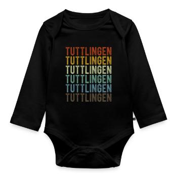 Tuttlingen City Retro Vintage - Organic Longsleeve Baby Bodysuit - black - Front