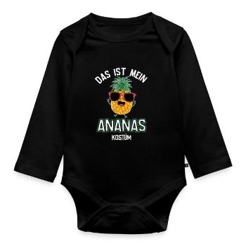 Karneval Kostüm Ananas - Baby Bio-Langarm-Body - Schwarz - Vorne