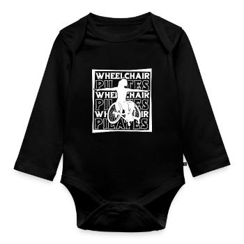 Fauteuil roulant Pilates - Body Bébé bio manches longues - noir - Devant