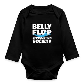 Turmspringen Turmspringer Bauchklatscher - Baby Bio-Langarm-Body - Schwarz - Vorne