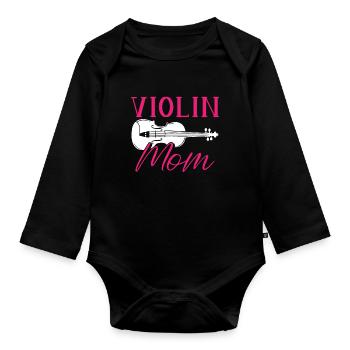 Violon Mama - Body Bébé bio manches longues - noir - Devant