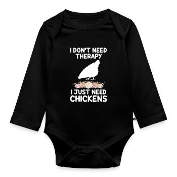 Hühnerhaltung Tierhaltung Geschenk - Baby Bio-Langarm-Body - Schwarz - Vorne