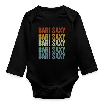 Bari Saxy Baritone Saxophone Bari Saxophonist - Organic Longsleeve Baby Bodysuit - black - Front