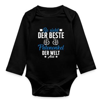 Voici à quoi ressemble le meilleur parrain du monde - Body Bébé bio manches longues - noir - Devant