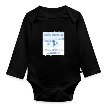 Schneeschuhwandern Schneeschuh wandern - Baby Bio-Langarm-Body - Schwarz - Vorne