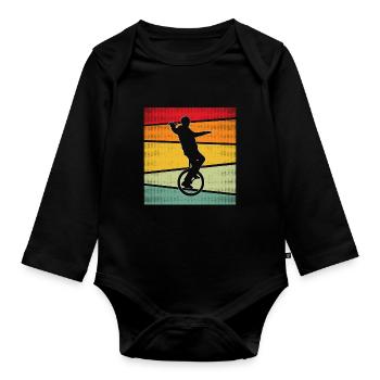 Rétro monocycle - Body Bébé bio manches longues - noir - Devant