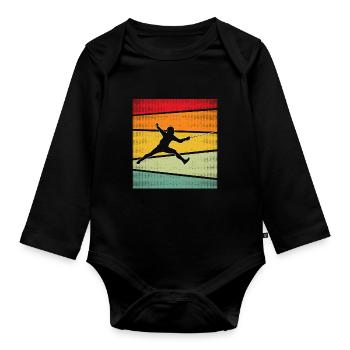 Fechten Retro - Baby Bio-Langarm-Body - Schwarz - Vorne