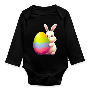 Amateur d’œufs - Body Bébé bio manches longues - noir - Devant