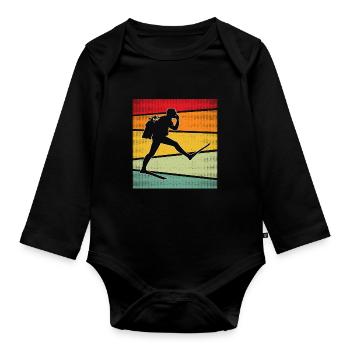Plongée Rétro - Body Bébé bio manches longues - noir - Devant
