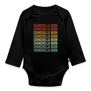 Chinchilla-Mama Chinchilla-Liebhaber Chinchilla-Ma - Baby Bio-Langarm-Body - Schwarz - Vorne