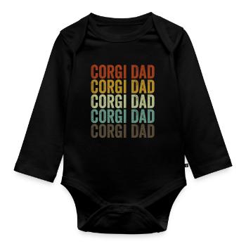 Corgi Papa Corgi Papa Dog Papa American Hun - Body Bébé bio manches longues - noir - Devant