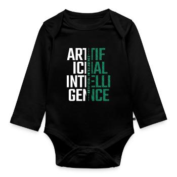 AI Artificial Intelligence Futuristic Nerd Gift - Organic Longsleeve Baby Bodysuit - black - Front