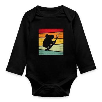 Koala Retro - Organic Longsleeve Baby Bodysuit - black - Front