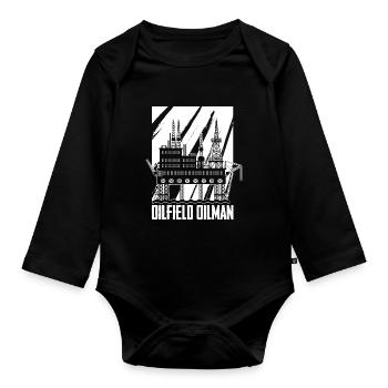 Oil Field Oil Rig Oil Traders - Organic Longsleeve Baby Bodysuit - black - Front