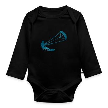 kite surfen - Baby Bio-Langarm-Body - Schwarz - Vorne