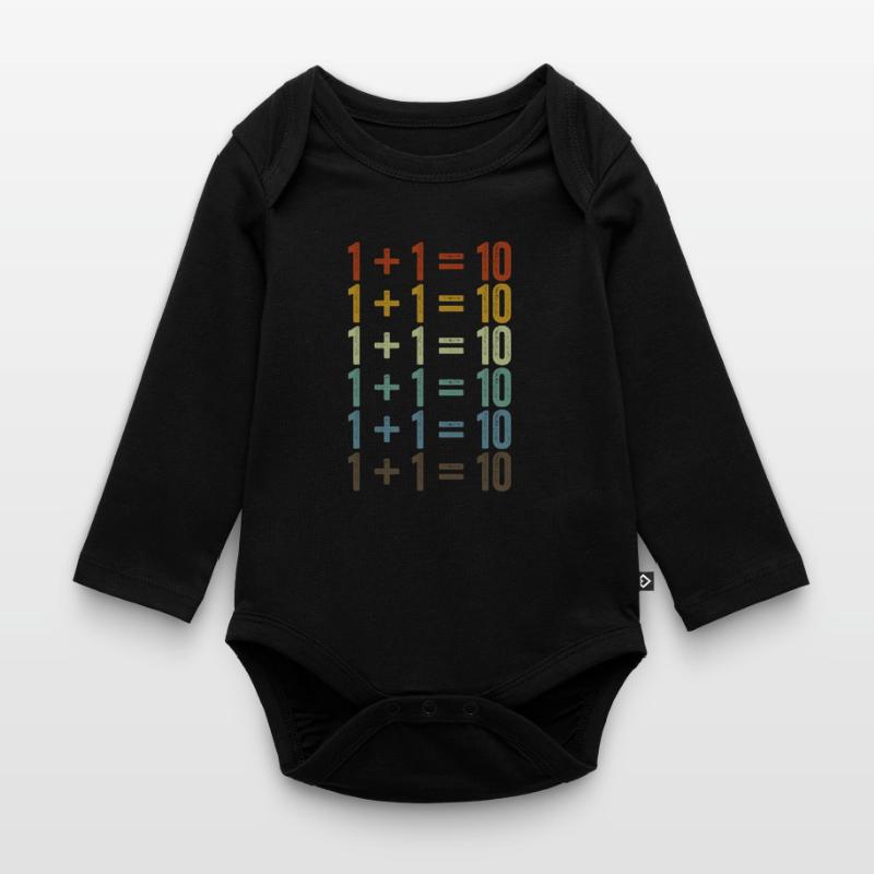 1 + 1 = 10 Software Developer Programming Organic Longsleeve Baby Bodysuit