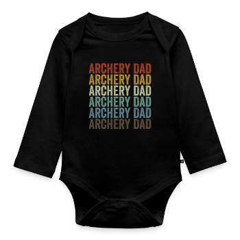 Archery Papa Archer Bow and Arrow Pa - Organic Longsleeve Baby Bodysuit - black - Front