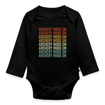 Bogenschießen Modus auf Archer Bogen und Pfeil Bog - Baby Bio-Langarm-Body - Schwarz - Vorne