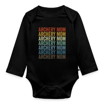 Bogenschießen Mom Bogenschütze Bogen und Pfeil Mom - Baby Bio-Langarm-Body - Schwarz - Vorne
