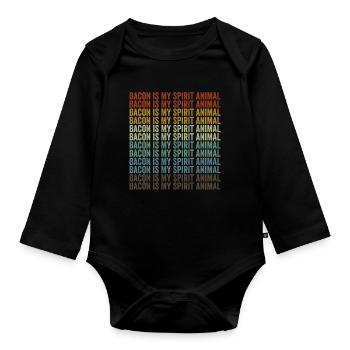 Speck is my soul animal bacon lover - Organic Longsleeve Baby Bodysuit - black - Front