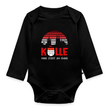 Karneval Kostüm Kölle Alaaf Clown Wappen Dom Köln - Baby Bio-Langarm-Body - Schwarz - Vorne