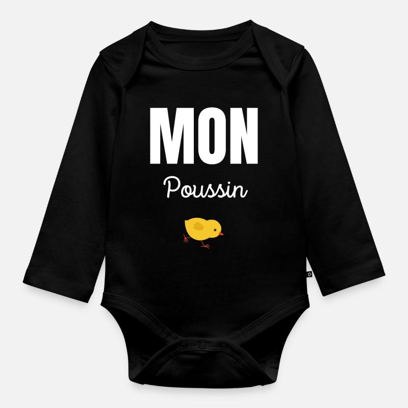mon poussin - Body Bébé bio manches longues - noir