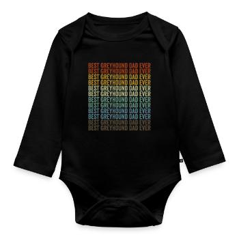 Bester Windhund-Vater aller Zeiten Windhund-Hundel - Baby Bio-Langarm-Body - Schwarz - Vorne