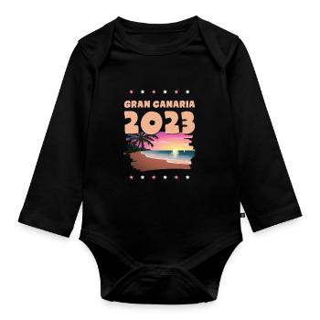Gran Canaria 2023 - Baby Bio-Langarm-Body - Schwarz - Vorne