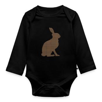Hare - Organic Longsleeve Baby Bodysuit - black - Front