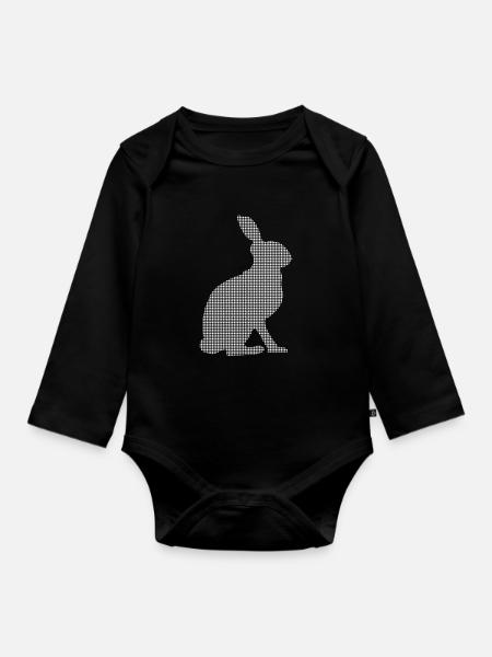 Hase - Baby Bio-Langarm-Body - Schwarz