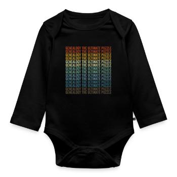 Généalogie Le puzzle ultime Généalogie - Body Bébé bio manches longues - noir - Devant
