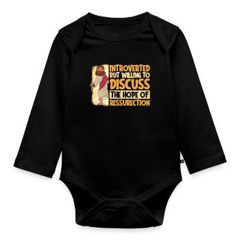 Christ Christentum - Baby Bio-Langarm-Body - Schwarz - Vorne