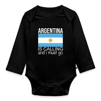 Argentine disant - Body Bébé bio manches longues - noir - Devant