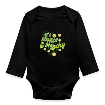 C’est tellement agréable d’avoir de la chance le jour de la Saint-Patrick - Body Bébé bio manches longues - noir - Devant