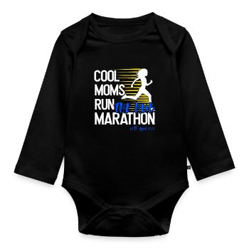Marathon April 17, 2023 at the Hub of the Universe - Organic Longsleeve Baby Bodysuit - black - Front