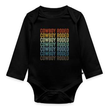 Cowboy Rodeo Rodeo Western Country Bull Rider - Baby Bio-Langarm-Body - Schwarz - Vorne