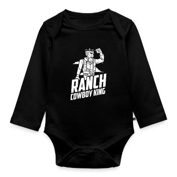 Rodeo Cowboy König Ranch Cowboy - Baby Bio-Langarm-Body - Schwarz - Vorne