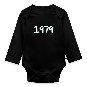 1979 Anniversaire - Body Bébé bio manches longues - noir - Devant
