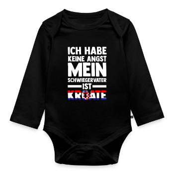 Ich habe keine Angst mein Schwiegervater ist Kroat - Baby Bio-Langarm-Body - Schwarz - Vorne
