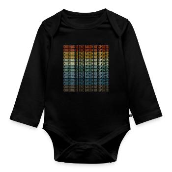 Curling is the bacon of the sport Speck Curler - Organic Longsleeve Baby Bodysuit - black - Front