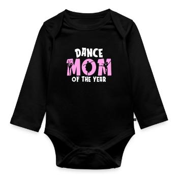Mom Mother Dancing Dance Mother - Organic Longsleeve Baby Bodysuit - black - Front