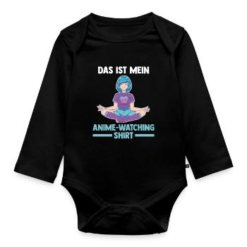Anime - Baby Bio-Langarm-Body - Schwarz - Vorne