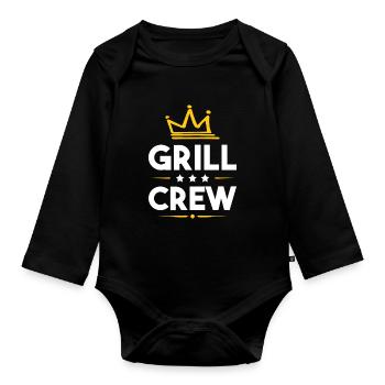 Grill Crew - Organic Longsleeve Baby Bodysuit - black - Front